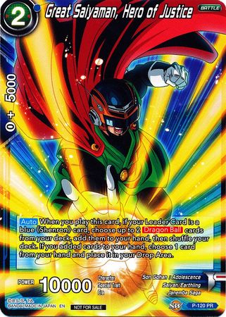 Great Saiyaman, Hero of Justice (Power Booster) (P-120) [Promotion Cards] | Gauntlet Hobbies - Angola