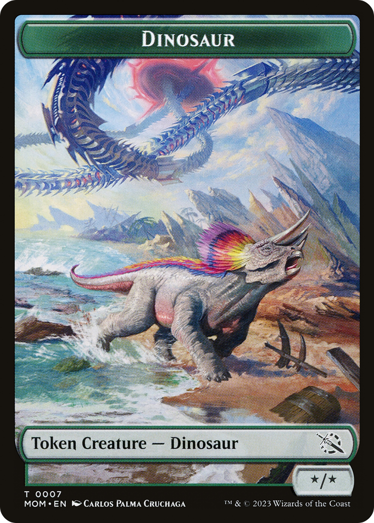 Elemental (09) // Dinosaur Double-Sided Token [March of the Machine Tokens] | Gauntlet Hobbies - Angola