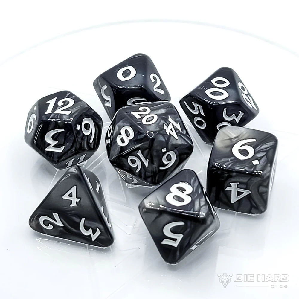 7pc RPG Set - Elessia - Shale with White