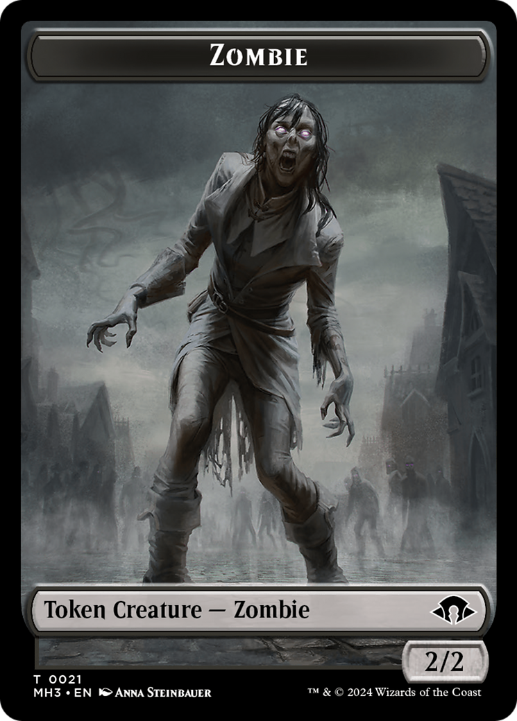 Insect (0043) (Ripple Foil) // Zombie Double-Sided Token [Modern Horizons 3 Tokens] | Gauntlet Hobbies - Angola