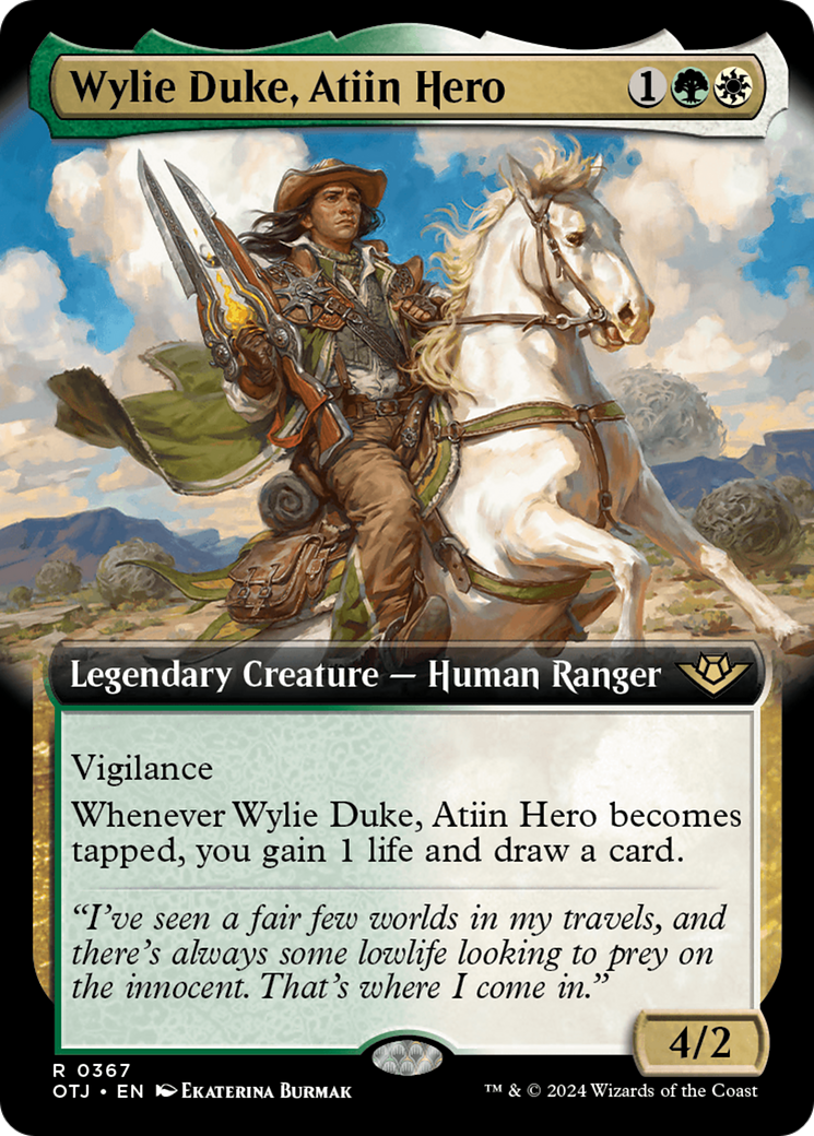 Wylie Duke, Atiin Hero (Extended Art) [Outlaws of Thunder Junction] | Gauntlet Hobbies - Angola