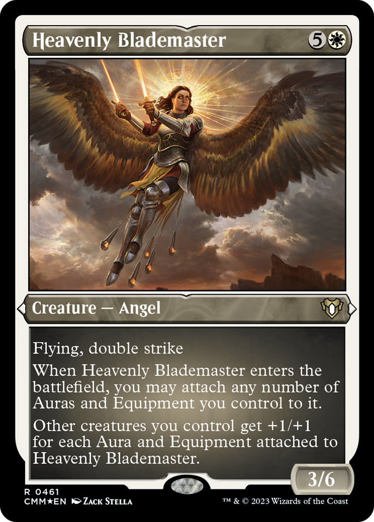 Heavenly Blademaster (Foil Etched) [Commander Masters] | Gauntlet Hobbies - Angola