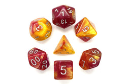 Old School Dice 7 set Galaxy - Fire in the Sky