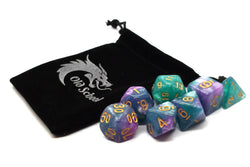 Old School Dice 7 set Galaxy - Northern Lights