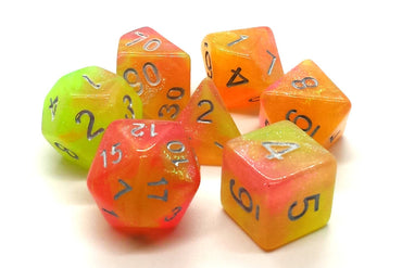 Old School Dice 7 set Galaxy - Sunburst