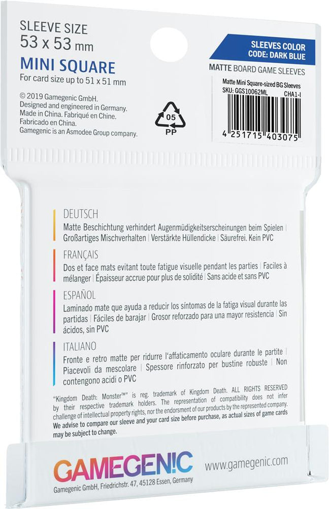 Gamegenic Board Game Sleeves Matte - Mini Square 53 x 53mm 50ct