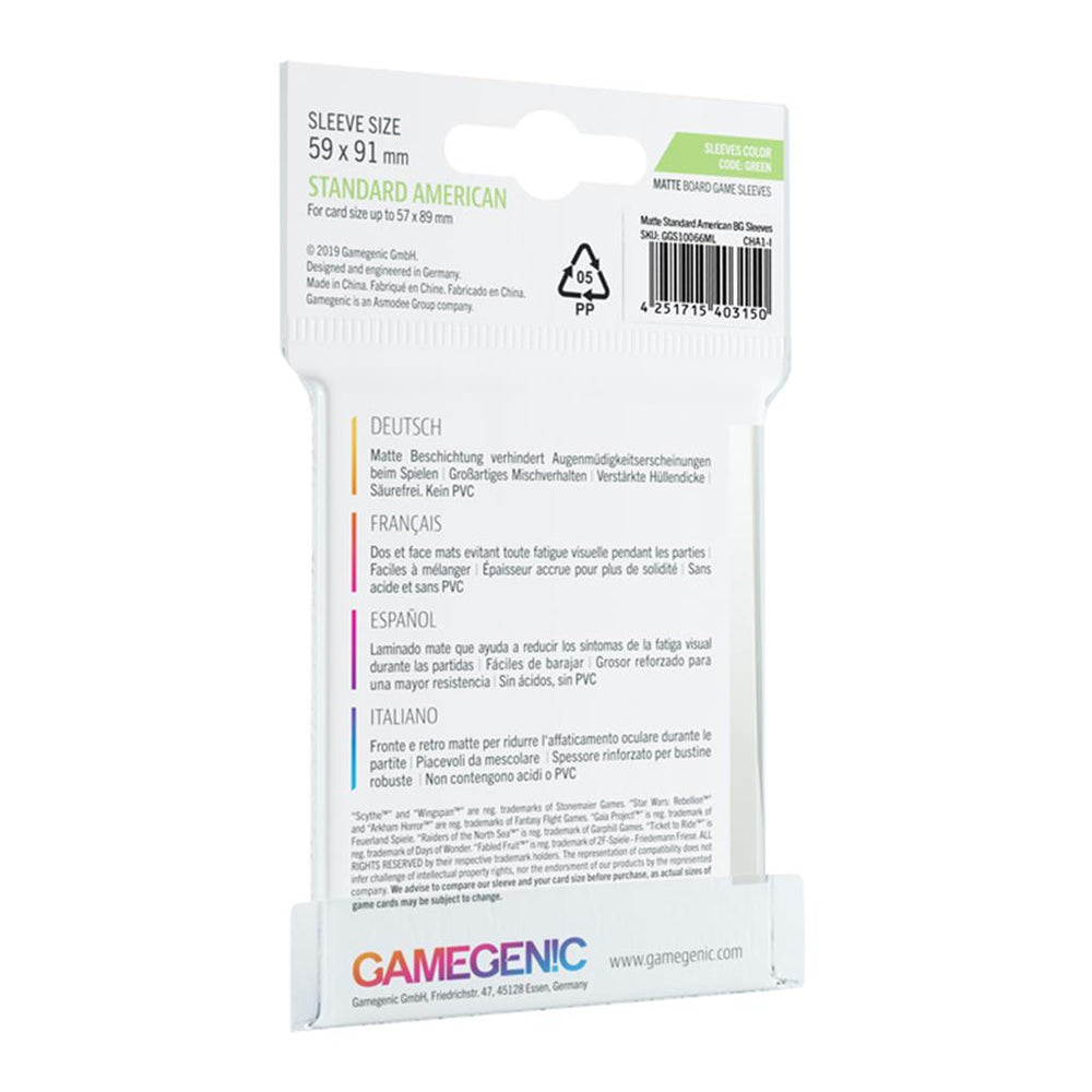 Gamegenic Board Game Sleeves Matte - Standard American 59 x 91mm 50ct