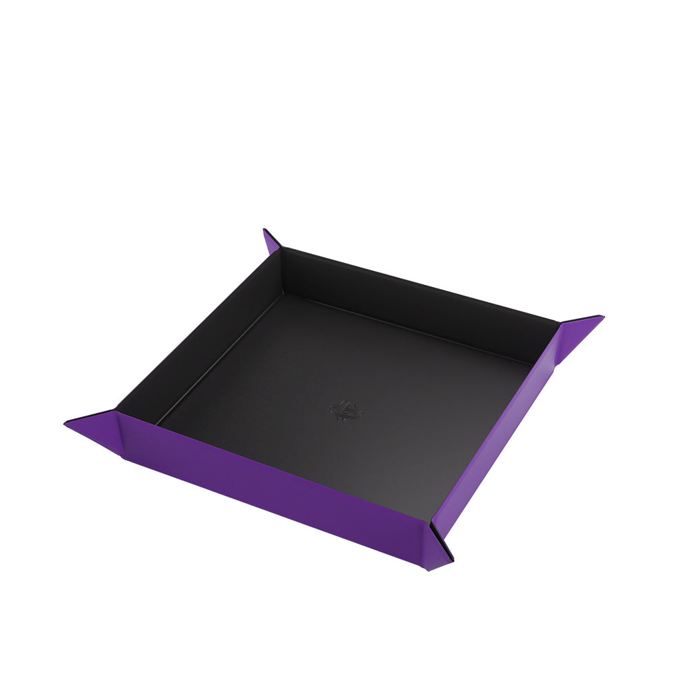 Gamegenic Square Magnetic Dice Tray: Black/Purple