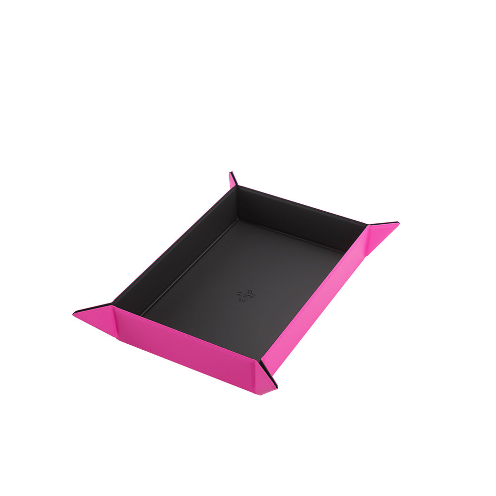 Gamegenic Rectangular Magnetic Dice Tray: Black/Pink