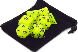 Old School Dice 7 set Glow Dice - Yellow