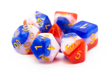 Old School Dice 7 set Gradient - American Flag