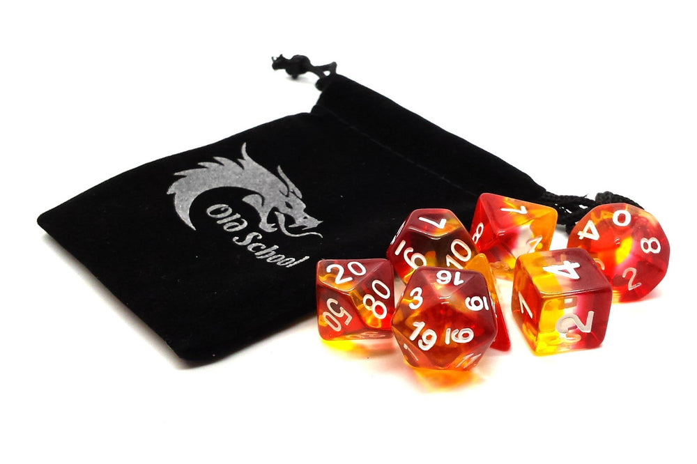 Old School Dice 7 set Gradient - Phoenix Rising