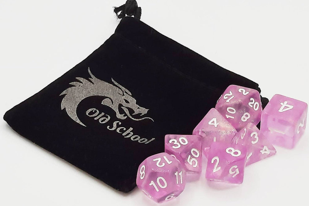 Old School Dice 7 set Galaxy - Lilac Shimmer