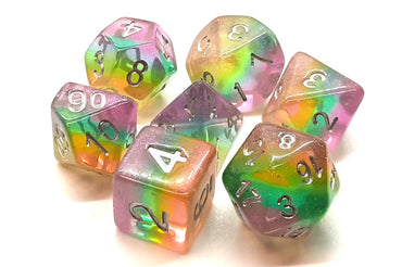 Old School Dice 7 set Luminous - Fairy Dust