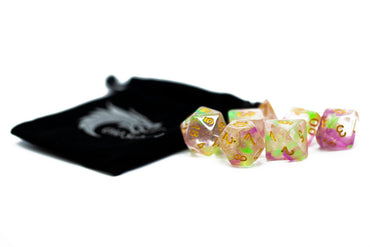 Old School Dice 7 set Luminous - Rose Garden