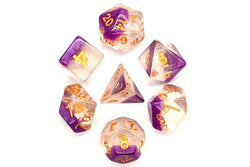 Old School Dice 7 set Luminous - Snow Cone