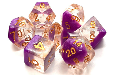 Old School Dice 7 set Luminous - Snow Cone