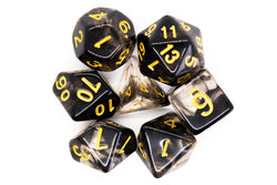 Old School Dice 7 set Nebula - Black