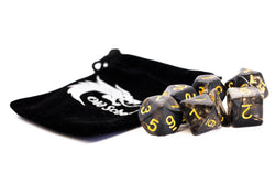 Old School Dice 7 set Nebula - Black