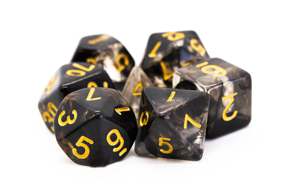 Old School Dice 7 set Nebula - Black