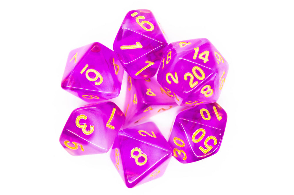 Old School Dice 7 set Nebula - Light Purple