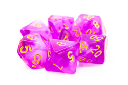 Old School Dice 7 set Nebula - Light Purple