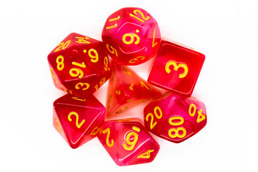 Old School Dice 7 set Nebula - Red