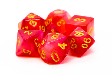 Old School Dice 7 set Nebula - Red