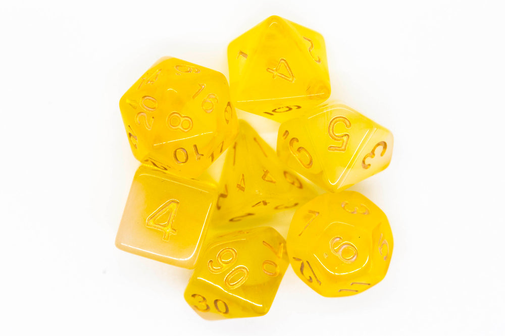 Old School Dice 7 set Nebula - Yellow