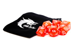 Old School Dice 7 set Pearl Drop - Red