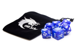 Old School Dice 7 set Pearl Drop - Blue