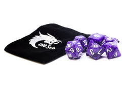 Old School Dice 7 set Pearl Drop - Purple