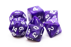 Old School Dice 7 set Pearl Drop - Purple