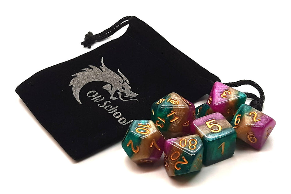 Old School Dice 7 set Gradient - Queen's Court