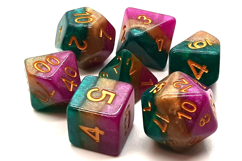 Old School Dice 7 set Gradient - Queen's Court