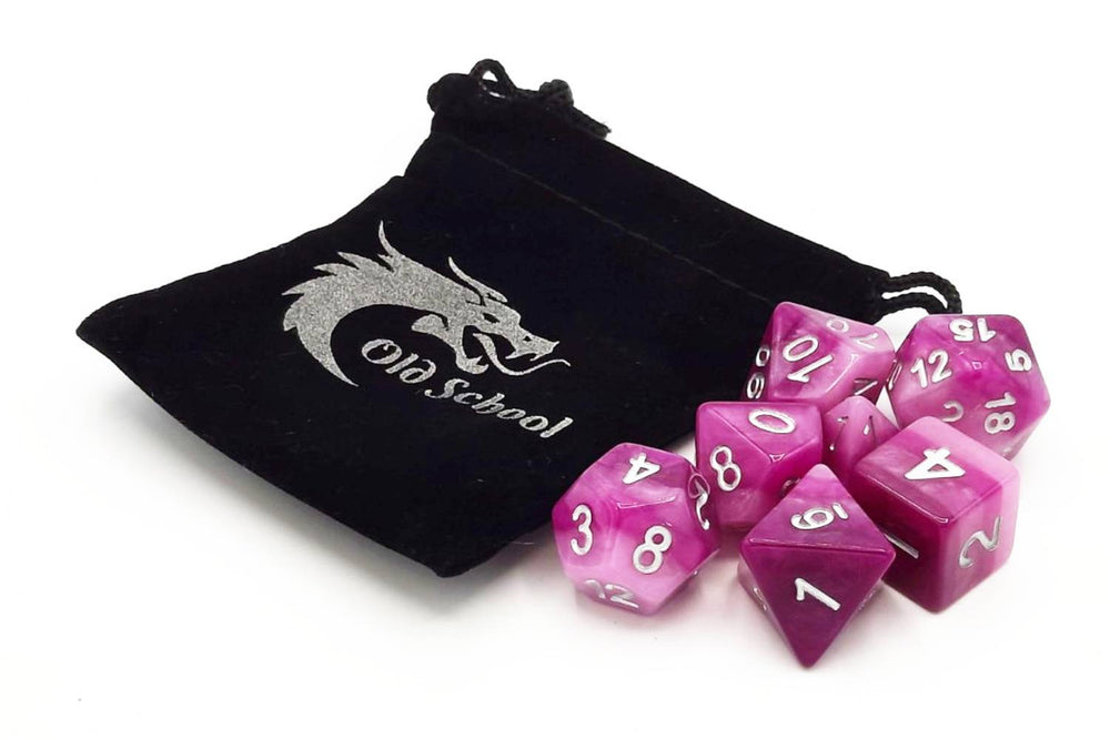 Old School Dice 7 set Gradient - Shades of Violet