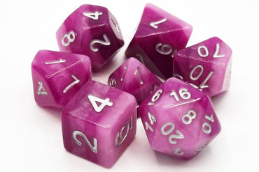 Old School Dice 7 set Gradient - Shades of Violet