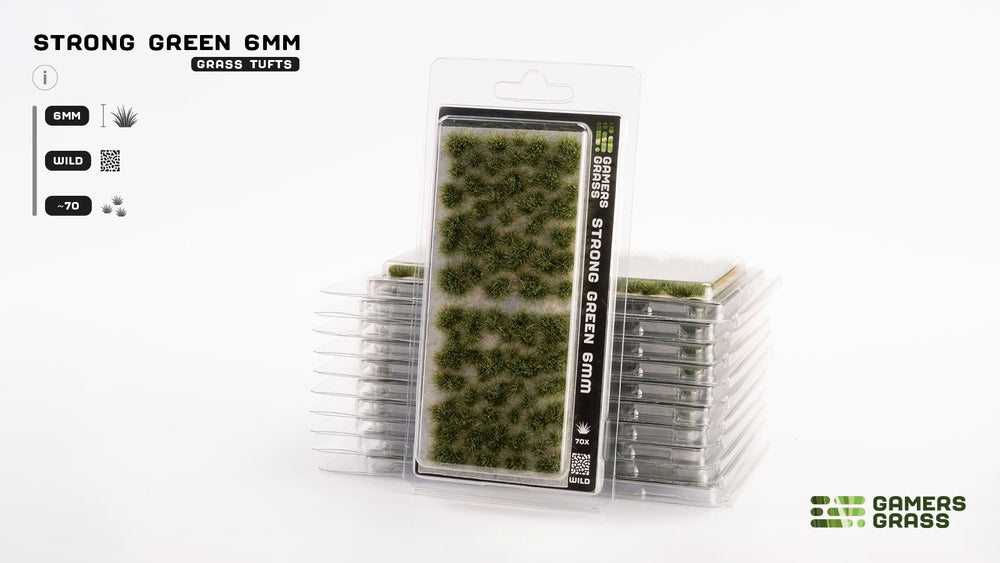 GamersGrass Grass Tufts: Strong Green 6mm - Wild