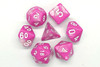 Old School Dice 7 set Vorpal - Pink & White