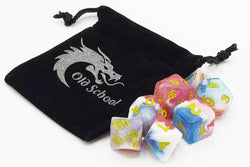 Old School Dice 7 set Gradient - Winter's Rose