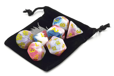 Old School Dice 7 set Gradient - Winter's Rose