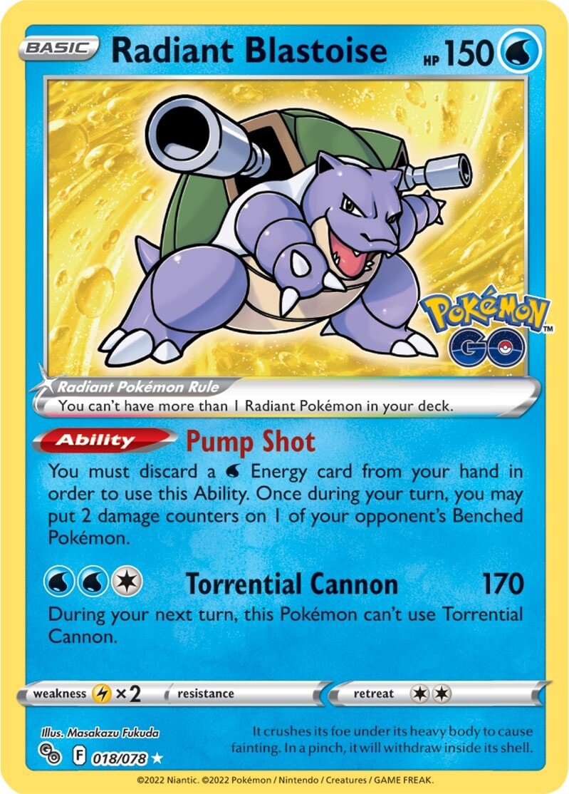 Radiant Blastoise (018/078) [Pokémon GO] | Gauntlet Hobbies - Angola