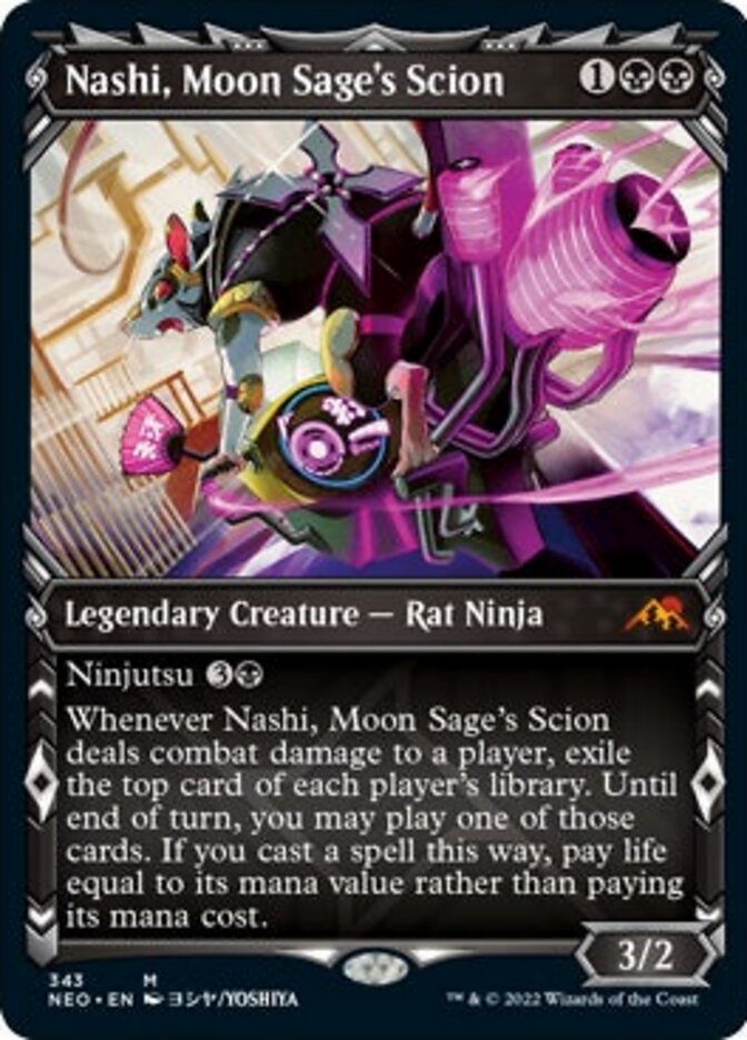 Nashi, Moon Sage's Scion (Showcase Ninja) [Kamigawa: Neon Dynasty] | Gauntlet Hobbies - Angola