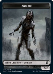 Zombie // Zombie Double-sided Token (005 MIC/005 MID) [Innistrad: Midnight Hunt Commander] | Gauntlet Hobbies - Angola