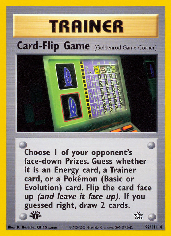 Card-Flip Game (92/111) [Neo Genesis 1st Edition] | Gauntlet Hobbies - Angola