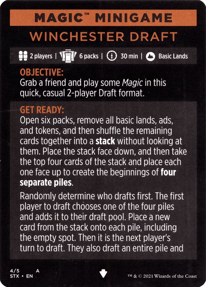 Winchester Draft (Magic Minigame) [Strixhaven: School of Mages Minigame] | Gauntlet Hobbies - Angola