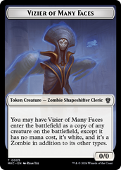 Vizier of Many Faces // Zombie Double-Sided Token [Murders at Karlov Manor Commander Tokens] | Gauntlet Hobbies - Angola