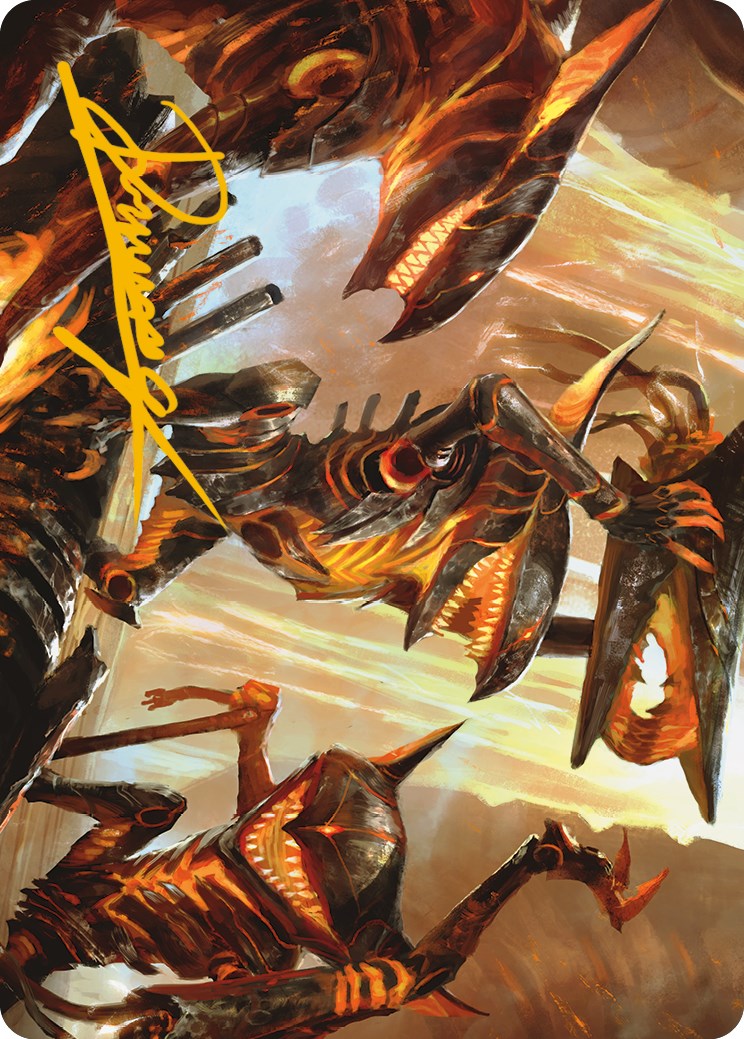 Gleeful Demolition Art Card (Gold-Stamped Signature) [Phyrexia: All Will Be One Art Series] | Gauntlet Hobbies - Angola