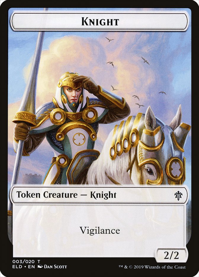 Knight Token [Throne of Eldraine Tokens] | Gauntlet Hobbies - Angola
