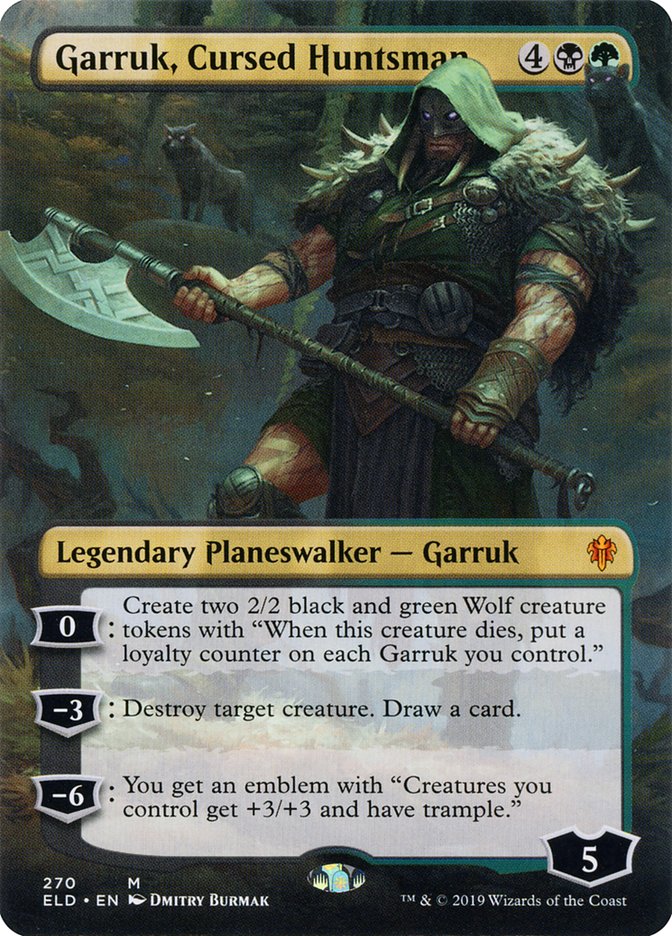 Garruk, Cursed Huntsman (Borderless) [Throne of Eldraine] | Gauntlet Hobbies - Angola